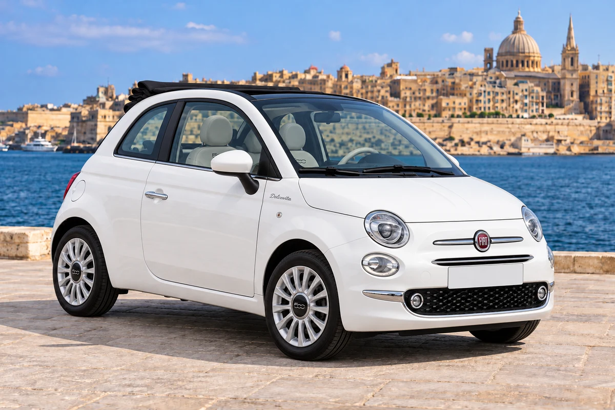 White Fiat 500c Cabriolet Dolcevita (Model Guarnteed)